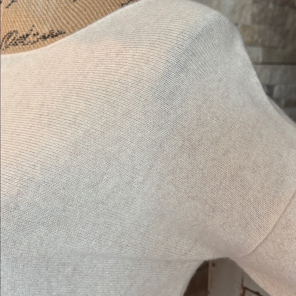 tyler boe 100% cashmere layered fringe sweater tunic in a pearl beige color - Picture 5 of 16